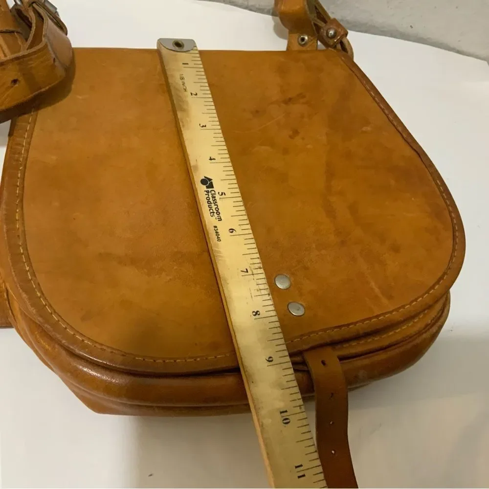 Vintage Leather bus conductors cash bag Tan Messenger Crossbody Satchel